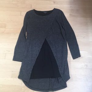 Dark Grey & Black Shirt Dress Long Sleeves
